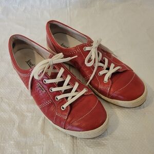 Josef Seibel Women's Cherry Red Lace-Up Sneakers